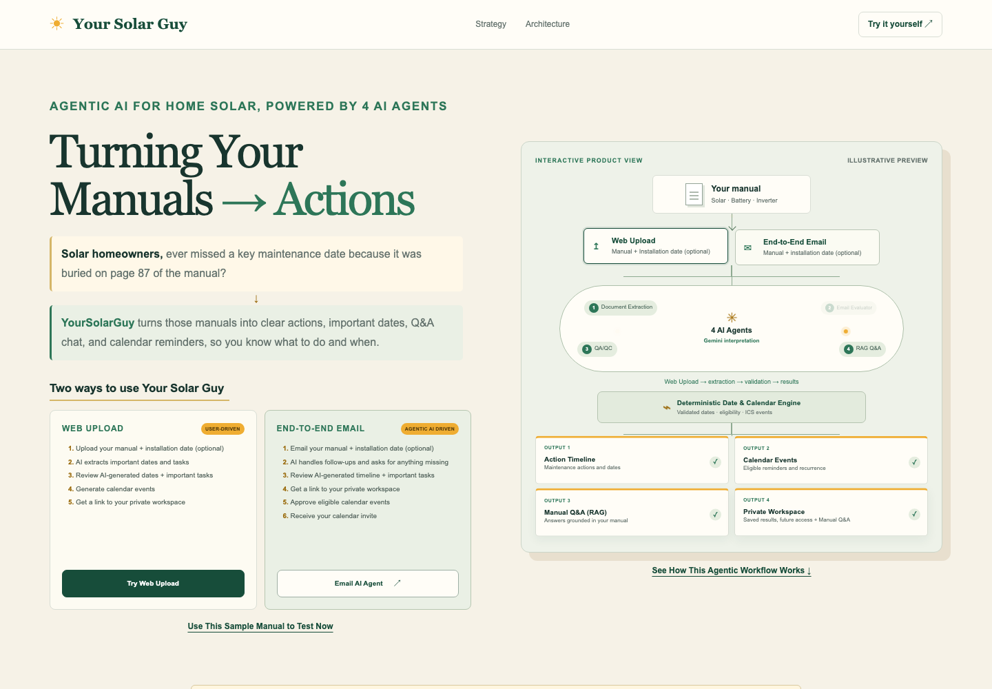 Your Solar Guy product interface